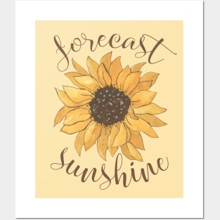 Forecast: Sunshine (with bright hand-drawn sunflower) Posters and Art